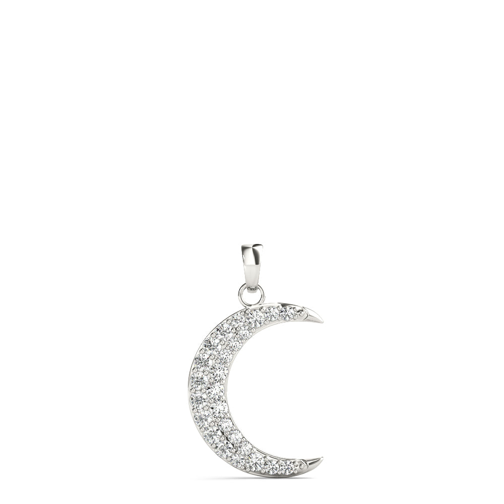 Round Half Moon Diamond Pendant · 0.19 ct tw