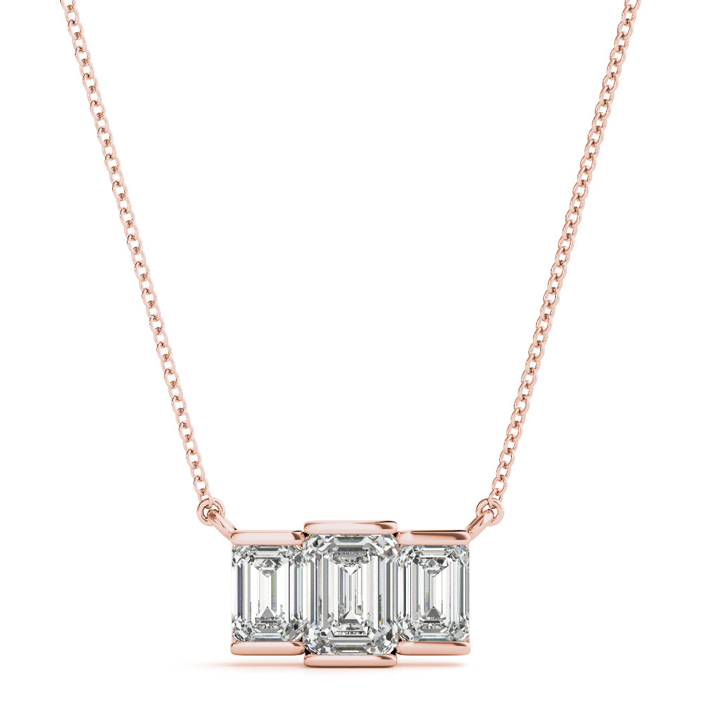 Emerald Three-Stone Cut Diamond Pendant · 1.10 ct tw