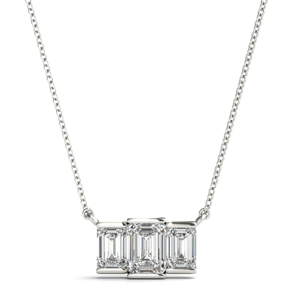 Emerald Three-Stone Cut Diamond Pendant · 1.10 ct tw