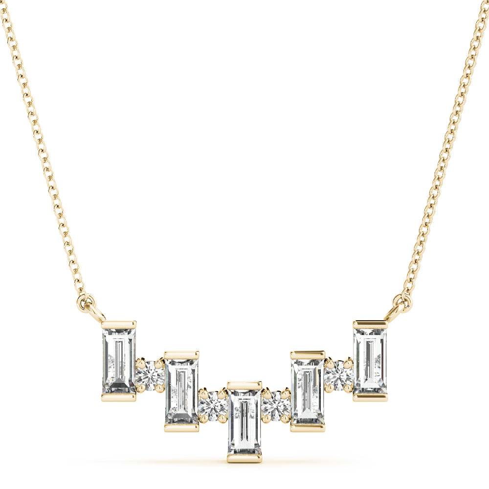 Emerald Cut Round Diamond Pendant · 0.68 ct tw