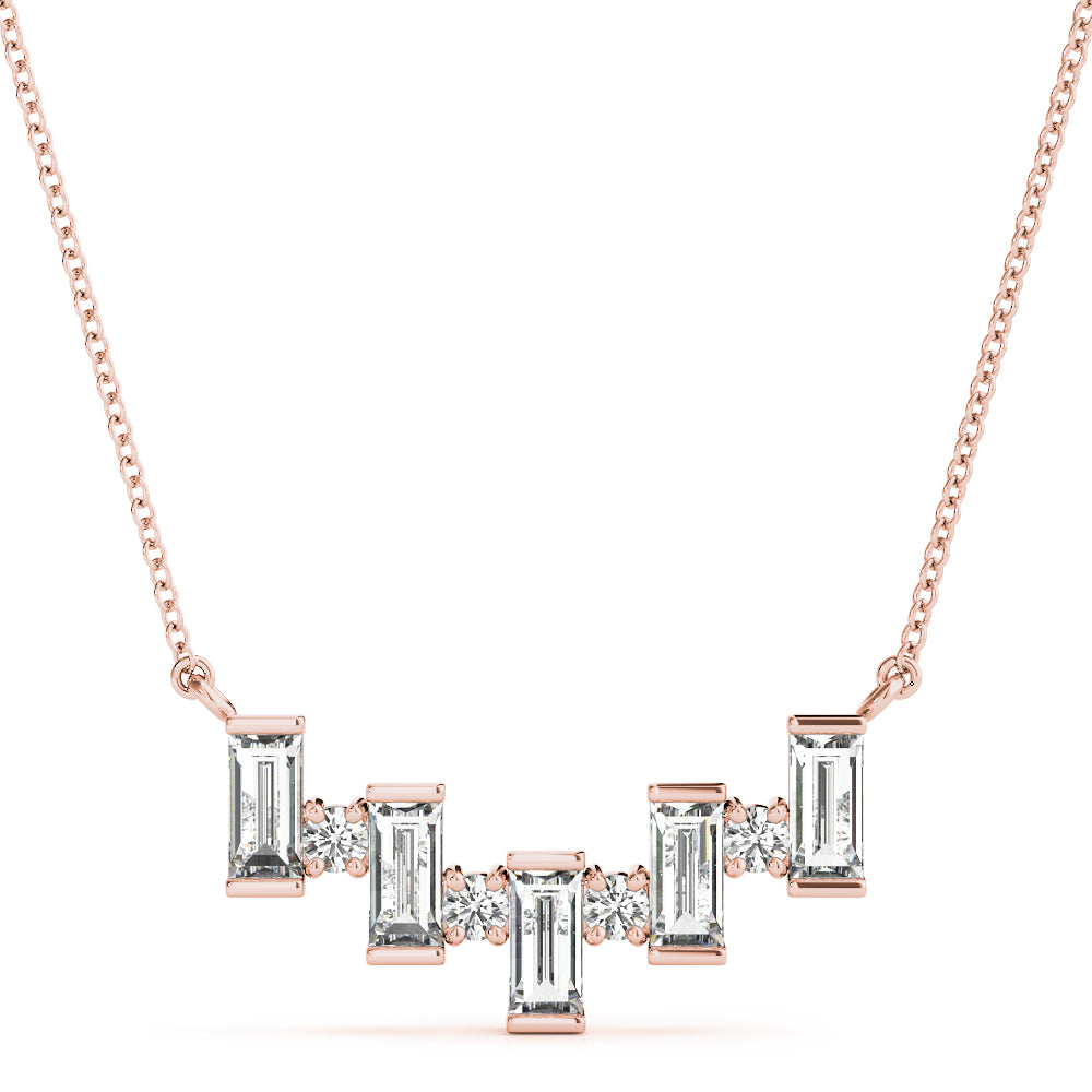 Emerald Cut Round Diamond Pendant · 0.68 ct tw