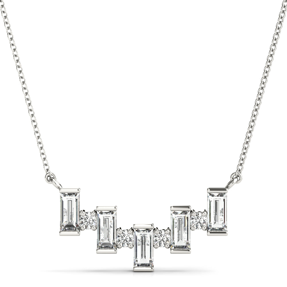 Emerald Cut Round Diamond Pendant · 0.68 ct tw