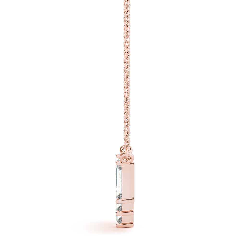 Emerald Cut Round Diamond Pendant · 0.68 ct tw