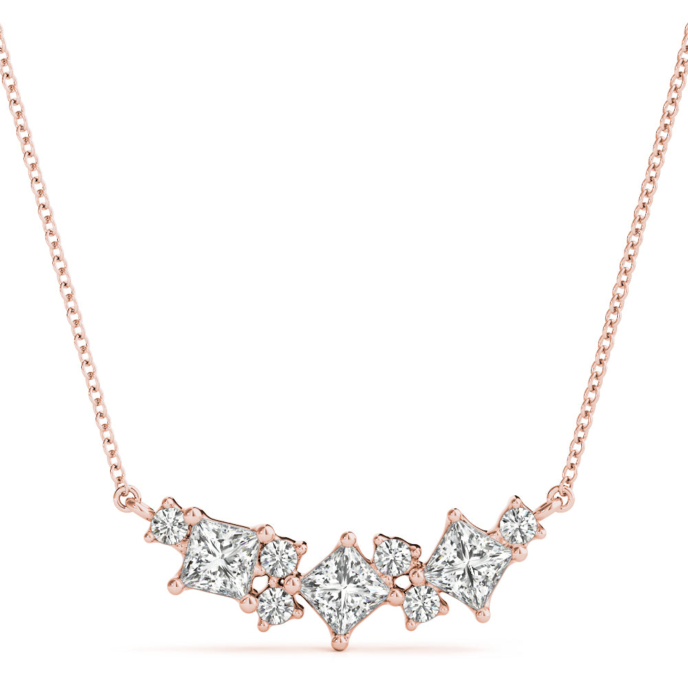 Round Princess Cut & Neck Center Diamond Pendant · 0.58 ct tw