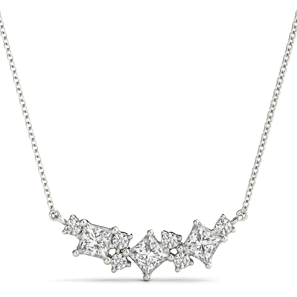 Round Princess Cut & Neck Center Diamond Pendant · 0.58 ct tw
