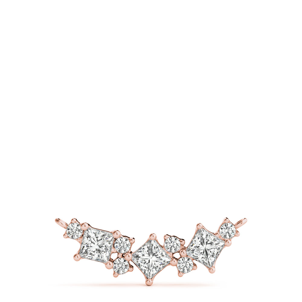 Round Princess Cut & Neck Center Diamond Pendant · 0.58 ct tw