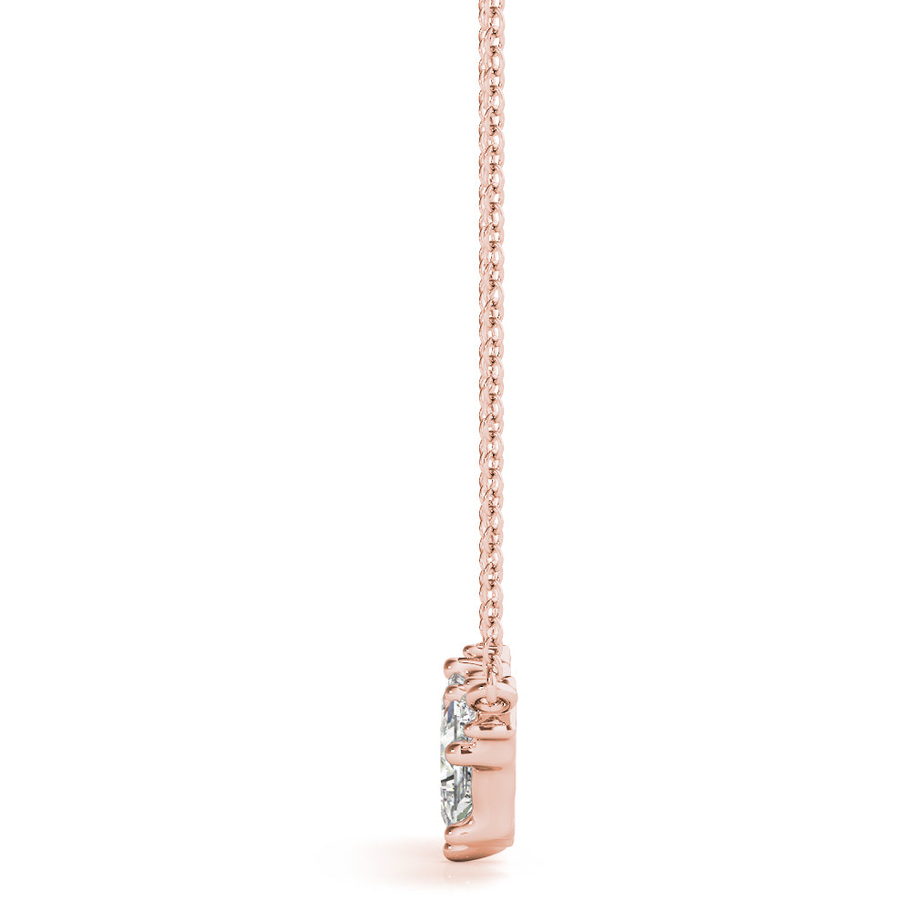 Round Princess Cut & Neck Center Diamond Pendant · 0.58 ct tw