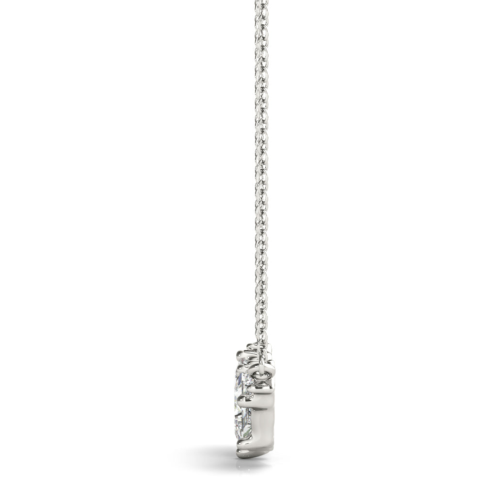 Round Princess Cut & Neck Center Diamond Pendant · 0.58 ct tw