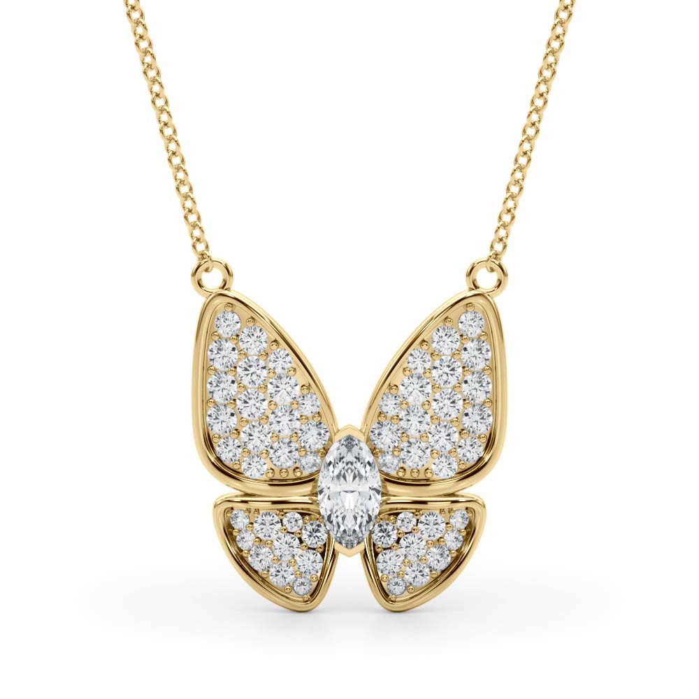 Marquise Butterfly Diamond Pendant · 0.38 ct tw