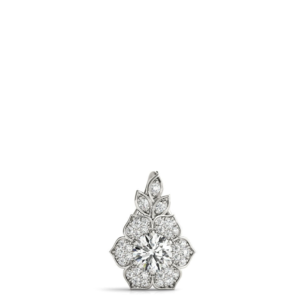 Round Flower Diamond Pendant · 0.70 ct tw