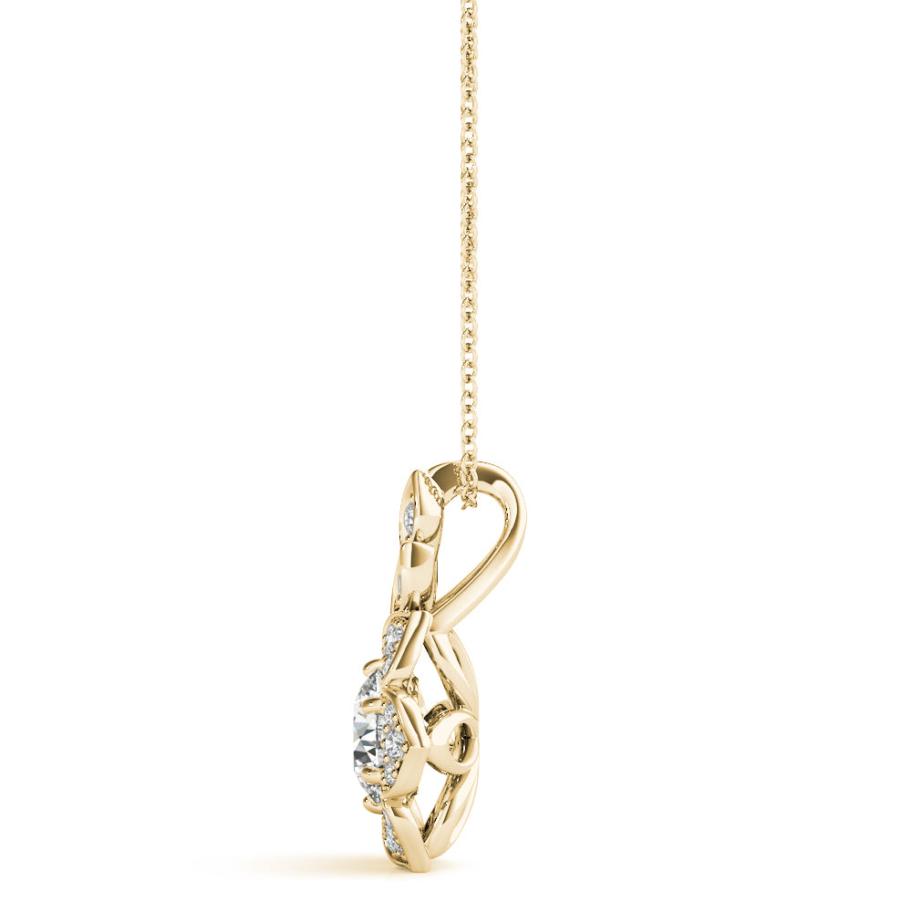 Round Flower Diamond Pendant · 0.70 ct tw
