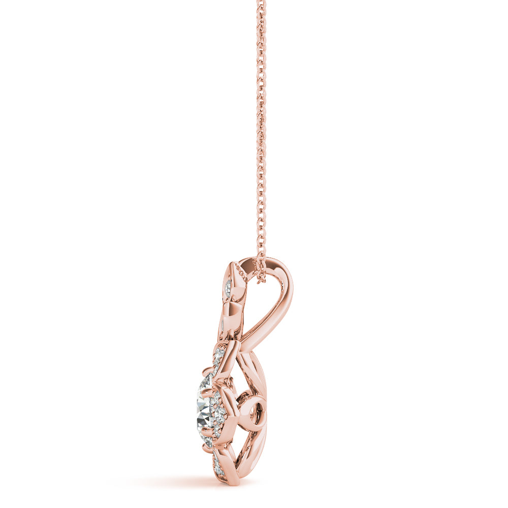 Round Flower Diamond Pendant · 0.70 ct tw
