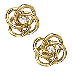 Round Single Stone Diamond Earrings · 0.06 ct tw
