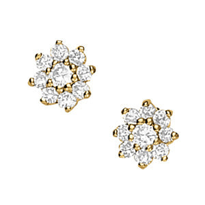 Round Cluster Diamond Earrings · 0.96 ct tw
