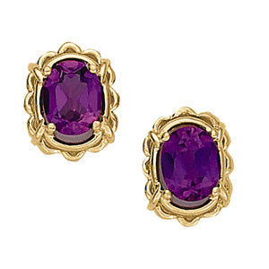 Oval Gemstone Earrings