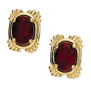 Oval Gemstone Earrings