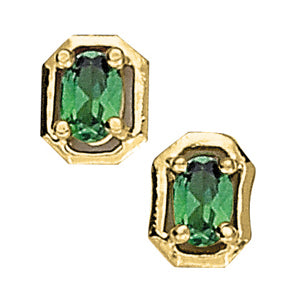 Oval Gemstone Earrings