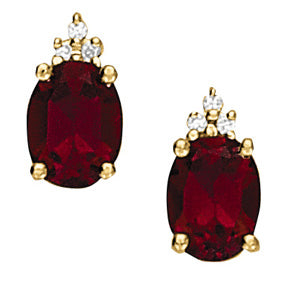 Oval Gemstone Earrings · 0.06 ct tw