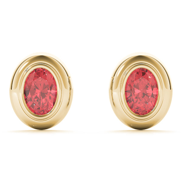 Oval Gemstone Earrings