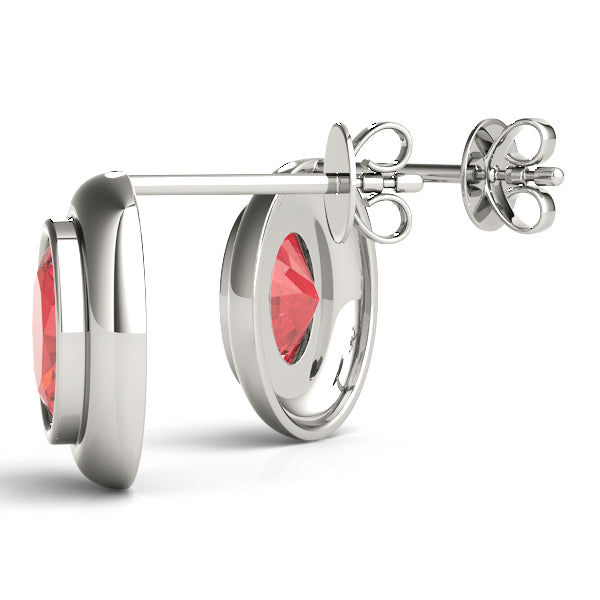 Oval Gemstone Earrings