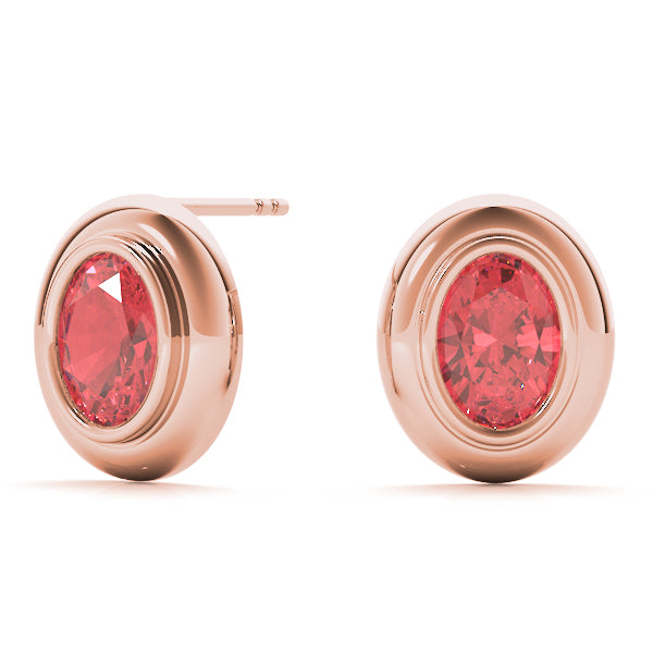 Oval Gemstone Earrings