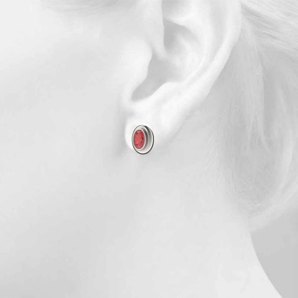 Oval Gemstone Earrings