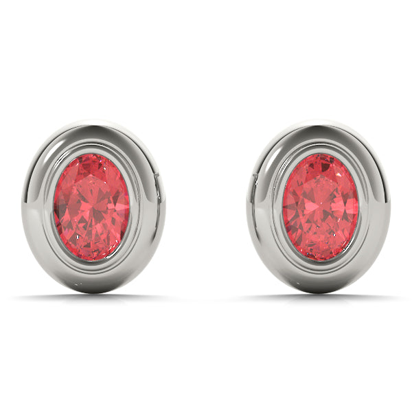 Oval Gemstone Earrings