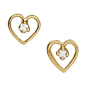 Round Single Stone Diamond Earrings · 0.05 ct tw
