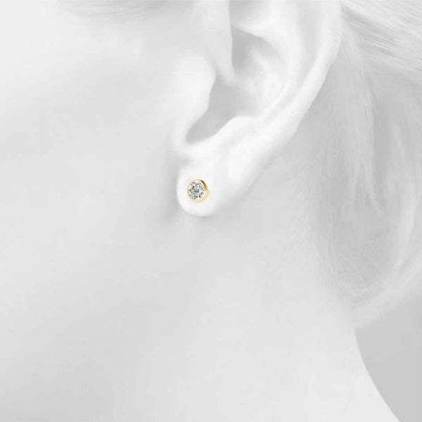 Round Single Stone Diamond Earrings · 0.74 ct tw