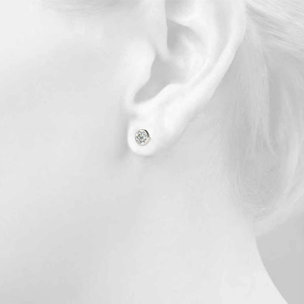 Round Single Stone Diamond Earrings · 0.50 ct tw
