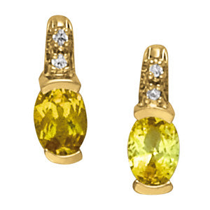 Oval Gemstone Earrings · 0.04 ct tw