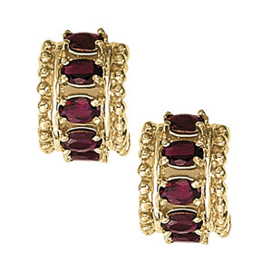 Oval Gemstone Earrings