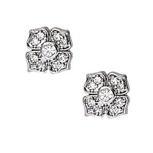 Round Cluster Diamond Earrings · 0.27 ct tw