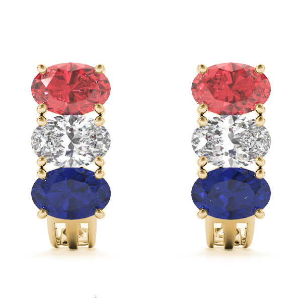 Oval Gemstone Earrings