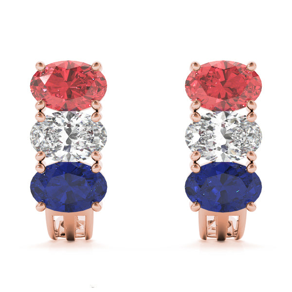 Oval Gemstone Earrings