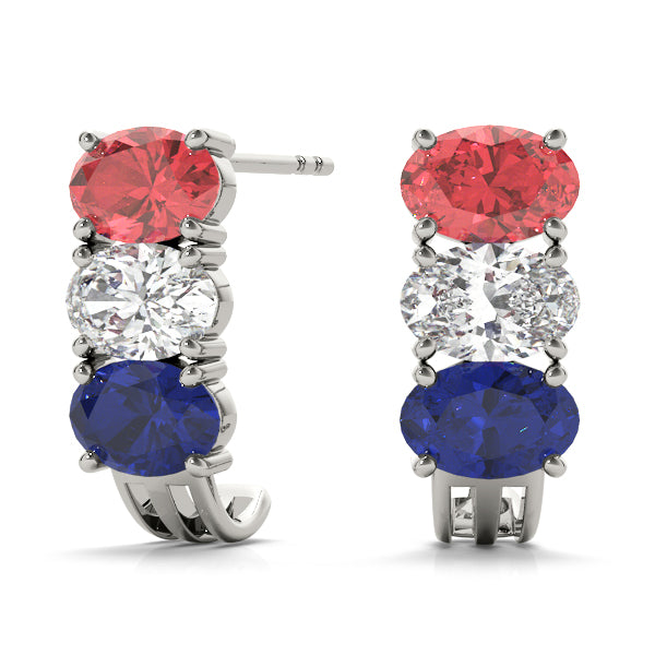 Oval Gemstone Earrings