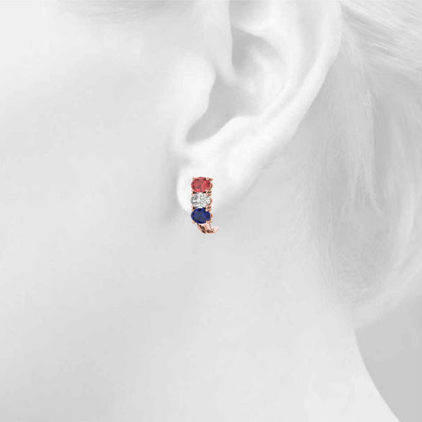 Oval Gemstone Earrings