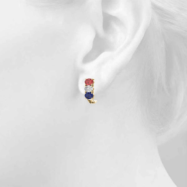 Oval Gemstone Earrings