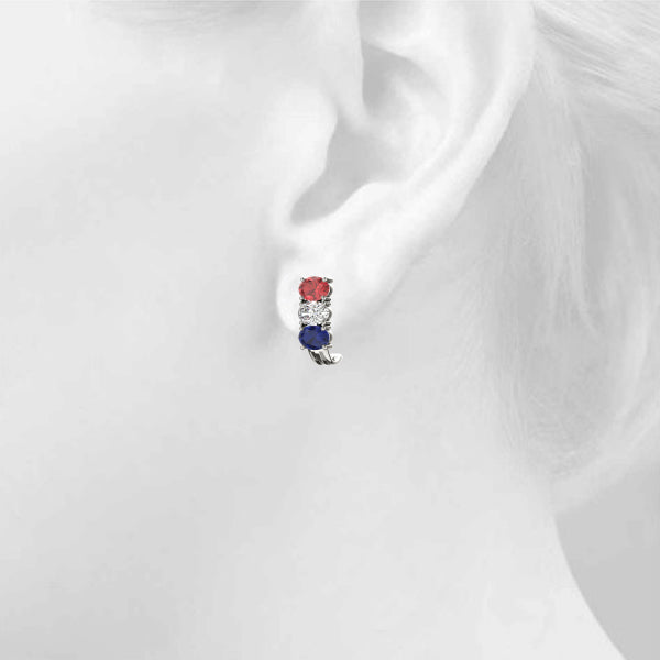 Oval Gemstone Earrings