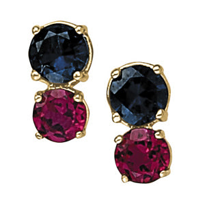 Round Gemstone Earrings