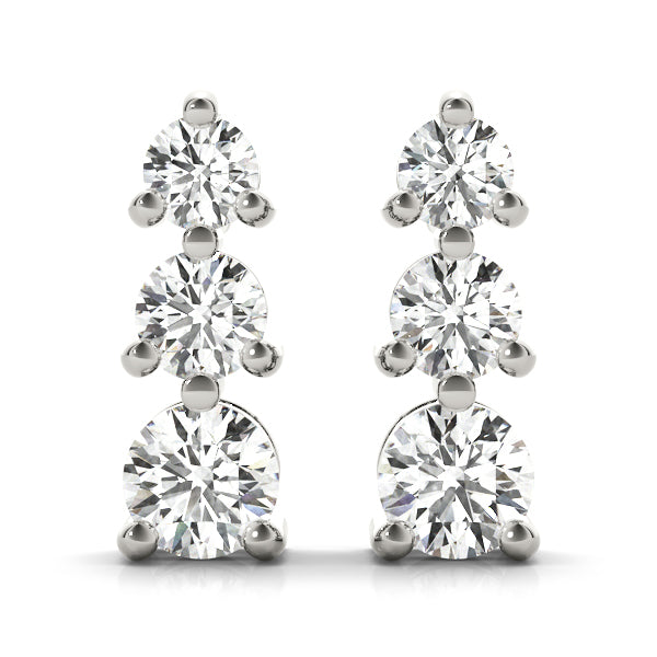 Three-Stone Diamond Earrings · 1.50 ct tw