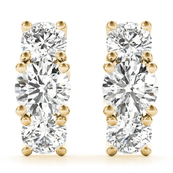 Round Three-Stone Diamond Earrings · 2.18 ct tw