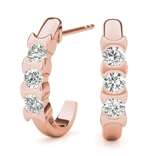 Three-Stone Diamond Earrings · 1.02 ct tw