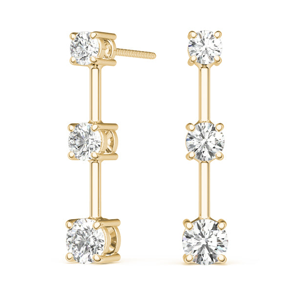 Three-Stone Diamond Earrings · 1.50 ct tw