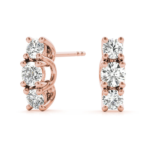 Three-Stone Diamond Earrings · 0.56 ct tw