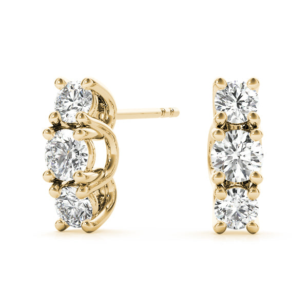 Three-Stone Diamond Earrings · 0.66 ct tw