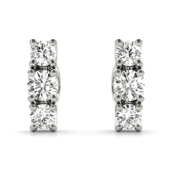Three-Stone Diamond Earrings · 0.56 ct tw