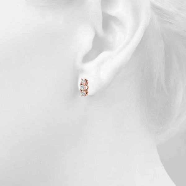Three-Stone Diamond Earrings · 0.56 ct tw