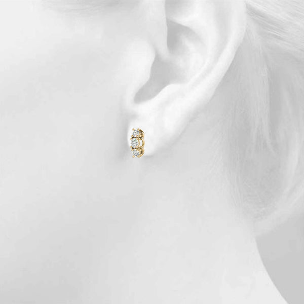 Three-Stone Diamond Earrings · 1.18 ct tw