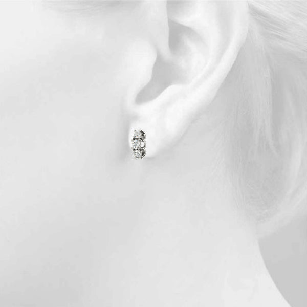 Three-Stone Diamond Earrings · 0.56 ct tw